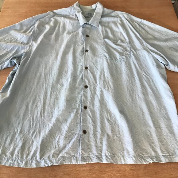 Tommy Bahama Hawaiian 100% Silk Shirt Men 3XB Blue Floral Button Up Pocket 16597 - Picture 1 of 13